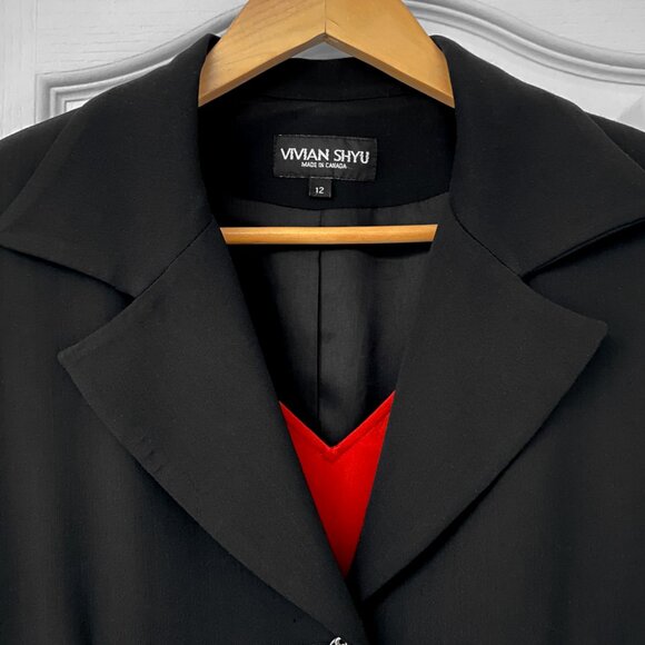 Vivian Shyu - Black Button Up Blazer-Style Designer Jacket - Picture 4 of 10